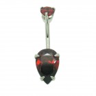 Belly bar with Deep Red jewels, lovely!