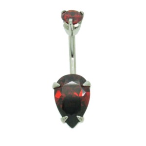 Belly bar with Red jewels, lovely design