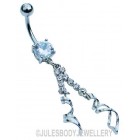 Swirls Belly Bar - Clear