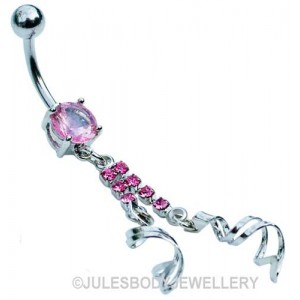 Swirls Belly Bar - Pink