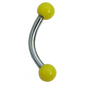 Eyebrow Bar with Yellow Acrylic Balls