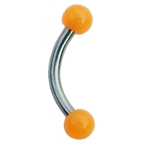 Eyebrow Bar with Orange Acrylic Balls