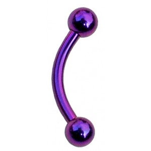 Anodised Steel Eyebrow Bar - Purple