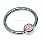 1.2mm x 10mm AB Jewelled Ball Closure Ring