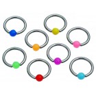 1.6mm x 10mm Ball Closure Ring with Bright Ball