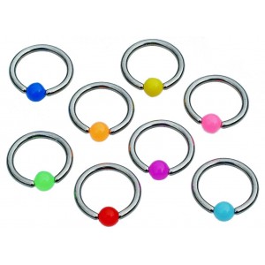 1.6mm x 10mm Ball Closure Ring with Bright Ball