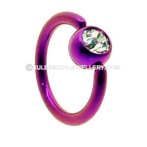 Jewelled Titanium BCR - Purple