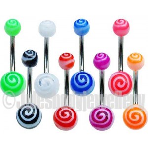 Belly Bars with Coloured Swirl Design