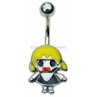 Blonde Girl Belly Bar