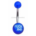 Fuck Me Logo Belly Bar - Blue UV