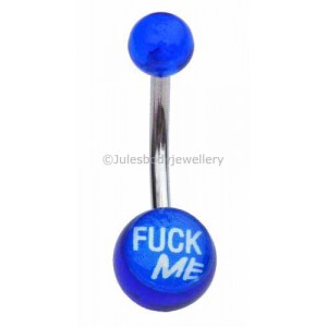 Fuck Me Logo Belly Bar - Blue UV