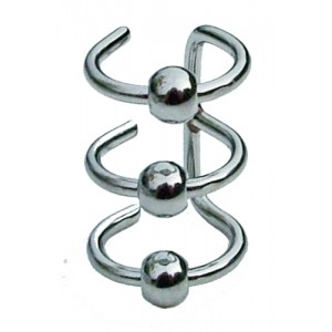 Fake Ear Cuff - Triple Steel with Balls