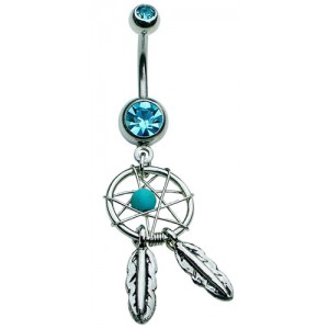 Dreamcatcher Belly Bar - Blue 