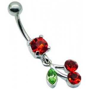 Cherry Dangle Belly Bar