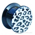 Leopard Print Flesh Plug - White