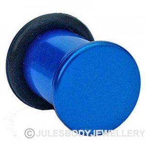 Metallic Acrylic Flesh Plug - Blue