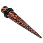 Ear stretching tapers with leopard print design