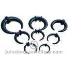 Ear Stretching Crescents - Black Set 1.6mm - 8mm