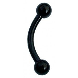 Black Surgical Steel Eyebrow Bar with Balls