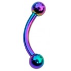 Anodised Surgical Steel Eyebrow Bar - Rainbow