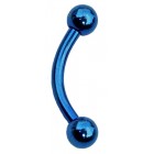 Anodised Steel Eyebrow Bar - Dark Blue