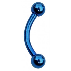 Anodised Steel Eyebrow Bar - Dark Blue