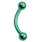 Anodised Surgical Steel Eyebrow Bar - Green