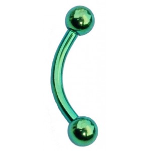 Anodised Surgical Steel Eyebrow Bar - Green