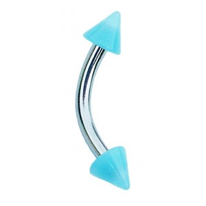 Eyebrow Bar with Light Blue Spikes