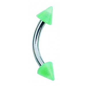 Eyebrow Bar with Green Spikes