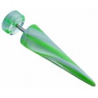 Fake Ear Expander - Green and White 8mm