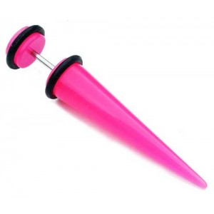 Fake Ear Expander - 8mm Bright Pink