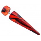 Fake Ear Expander - Red and Black 8mm 