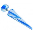 Fake Ear Expander - Blue and White 8mm