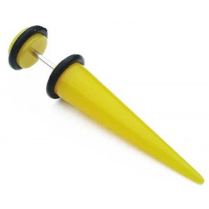 Fake Ear Expander - 8mm Bright Yellow 