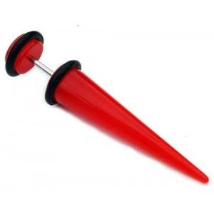 Fake Ear Expander - 8mm Bright Red