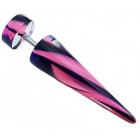 Fake Ear Expander - Pink and Black 8mm