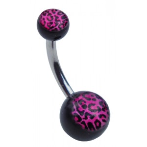 Pink and Black Leopard Print Belly Bar