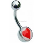 Heart Design Belly Button Bar