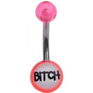 Bitch Logo Belly Bar - Pink UV