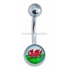 Welsh Flag Belly Bar, Wales belly bars