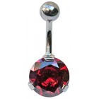 Belly Bar with Round Red jewel 