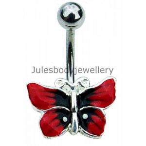 Red and Black Butterfly Belly Bar
