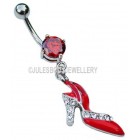 Red Shoe Dangle Belly Bar