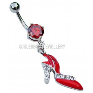 Red Shoe Dangle Belly Bar
