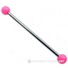 Industrial Piercing Bar with Pink Balls