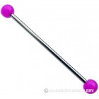 Industrial Piercing Bar with Purple Balls