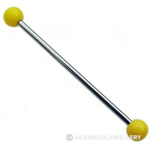 Scaffold Piercing Bar with Yellow Balls