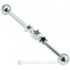 Black Stars Scaffold Piercing Bar