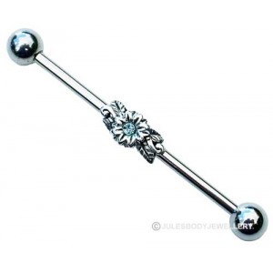 Scaffold Piercing Bar with Flower